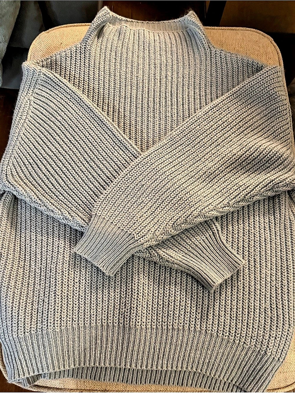 Black Tape Rib Knit Mock Neck Sweater Gray XL